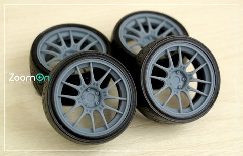 ZoomOn ZR096 1/24 19インチ エンケイ GTC02 ホイールセット