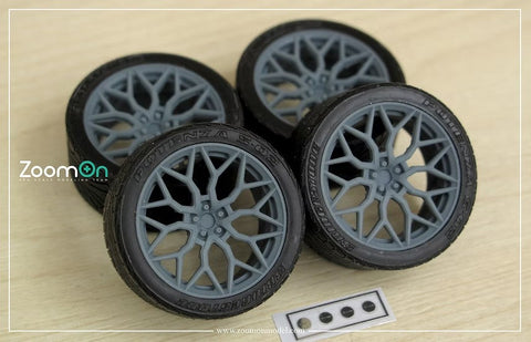 ZoomOn ZR102 1/24 18インチ Vossen HF-2 ホイールセット