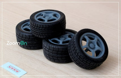 ZoomOn ZR125 1/24 エンケイ NSX (NA1) Type R ホイールセット (フロント15インチリア16インチ) (タイヤ無し)