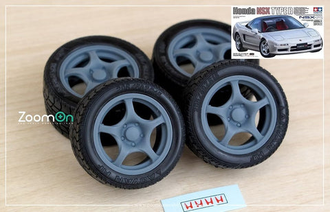 ZoomOn ZR125 1/24 エンケイ NSX (NA1) Type R ホイールセット (フロント15インチリア16インチ) (タイヤ無し)