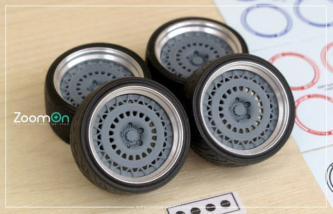 ZoomOn ZR131 1/24 19インチ SSR フォーミュラエアロメッシュ ホイールセット