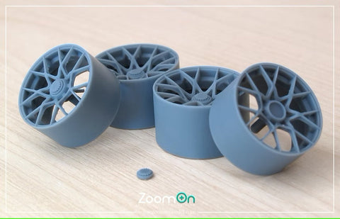 ZoomOn ZR135 1/24 ポルシェ 992 GT3 RS ホイールリムセット フロント:20インチ リア:21インチ(タミヤ用)8 パーツ(ディスクカバー無し)