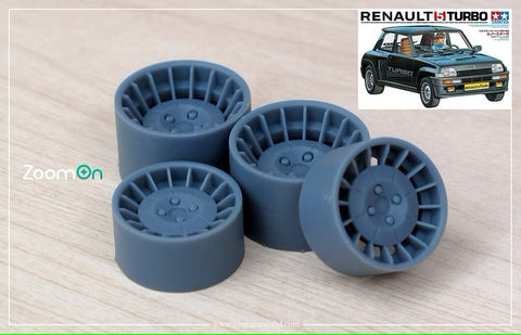 ZoomOn ZR136 1/24 ルノー 5 ターボ OEMホイールリムセット(タミヤ用)4 パーツ