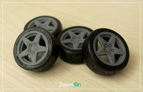 ZoomOn ZR152 1/24 16インチ マツダ RX7 FD3s OEM リムセット(タミヤ用)