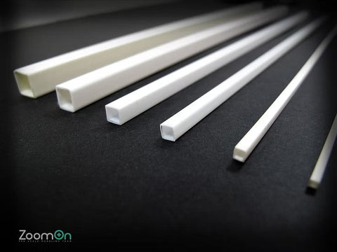 ZoomOn ZT014 1/24 プラスチックの角棒 セット (中空)250mm