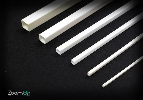 ZoomOn ZT014 1/24 プラスチックの角棒 セット (中空)250mm