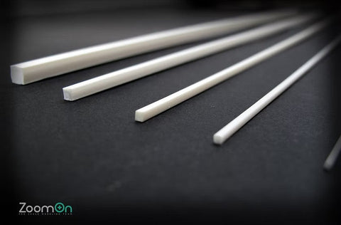 ZoomOn ZT015 1/24 プラスチックの角棒 セット (ソリッド)250mm