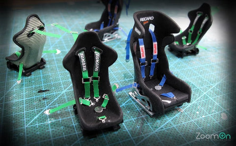 ZoomOn ZT017 1/24 レーシングシートベルトセット(ブルー)