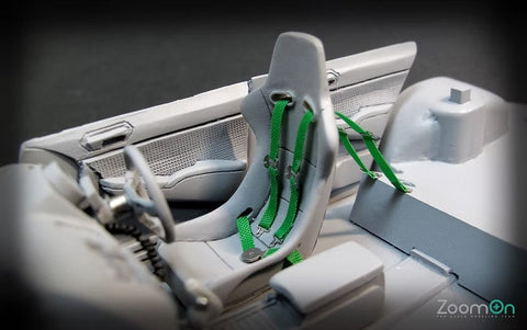 ZoomOn ZT017 1/24 レーシングシートベルトセット(イエロー)