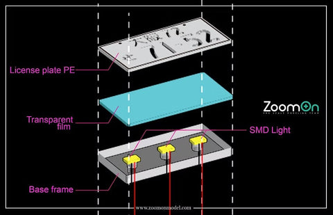 ZoomOn ZT057 1/24 日本 字光式ナンバープレート