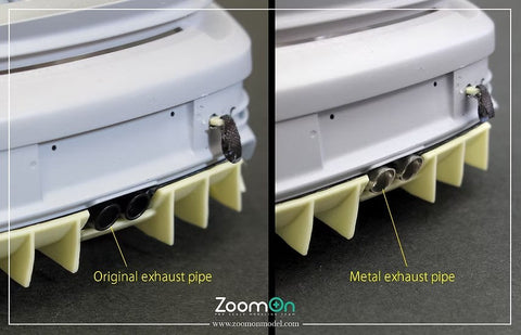 ZoomOn ZT072 1/24 メタルエキゾーストパイプ(マフラー) (4mm) (タミヤ用)