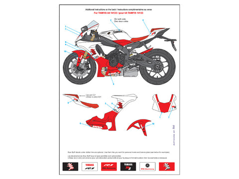 ブルースタッフ BS 12-014 1/12 ヤマハ YZF-R1 20周年記念 - 1/12デカール タミヤ14133