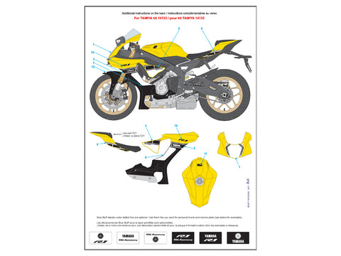 ブルースタッフ BS 12-015 1/12 ヤマハ YZF-R1 60周年記念 - 1/12デカール タミヤ14133