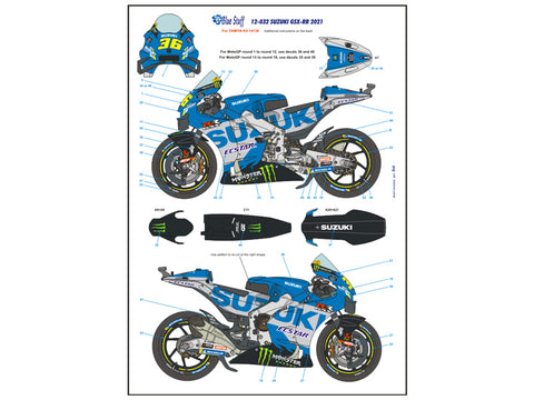 ブルースタッフ BS 12-032 1/12 スズキ GSX-RR 2021 - 1/12デカール タミヤ14139