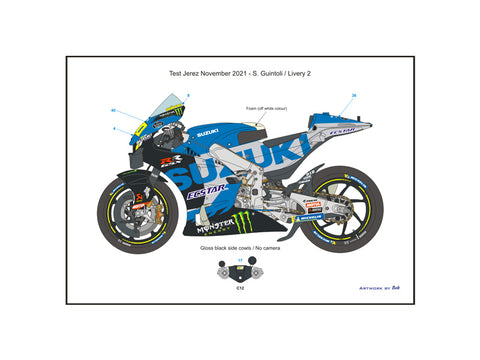 ブルースタッフ BS 12-032 1/12 スズキ GSX-RR 2021 - 1/12デカール タミヤ14139