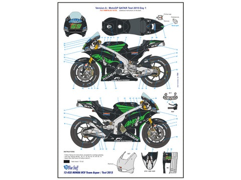 ブルースタッフ BS 12-035 1/12 ホンダ RC213V アンヘル・ニエト・チーム 2015 - 1/12デカール タミヤ14130