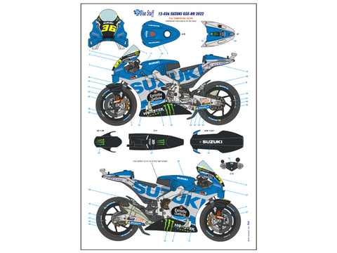 ブルースタッフ BS 12-036 1/12 スズキ GSX-RR 2022 - 1/12デカール タミヤ14139
