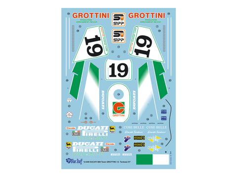 ブルースタッフ BS 12-049 1/12 ドゥカティ 888 Team GROTTINI / ダビデ・タルドッツィ 91' - 1/12デカール タミヤ14063