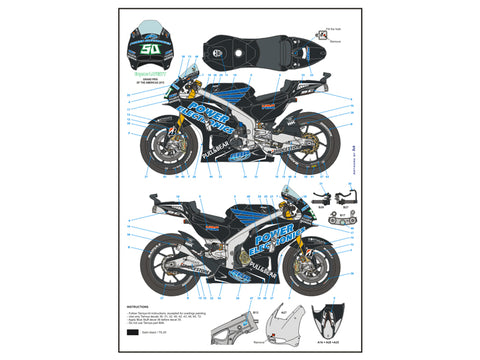 ブルースタッフ BS 12-054 1/12 ホンダ RCV Aspar アメリカ GP 2015 / ニッキー・ヘイデン - E. Laverty - 1/12デカール タミヤ14130