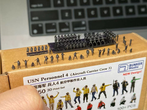 バンカースタジオ USN35704 1/350 現用アメリカ海軍 フィギュアセット 4 航空母艦 甲板作業員