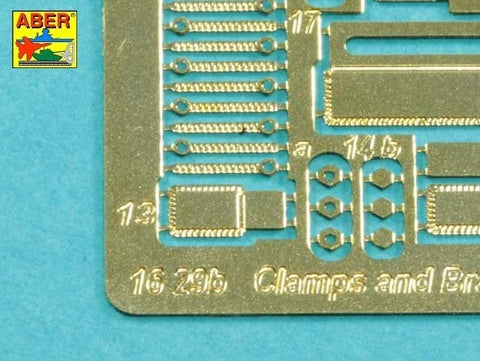 アベール 16029 1/16 ドイツ タイガーI・キングタイガー用 ワイヤーロープ用クランプ,ブラケット