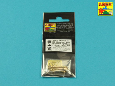 アベール 16L18 1/16 ドイツ I号戦車A/B型用MG13k機銃身2本