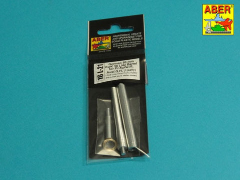 アベール 16L21 1/16 ドイツ  III号戦車G,H,J (初期)型用 50mm KwK 38L/42砲身（トランぺッター,タコム,Heller,DasWerk）