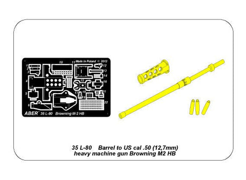 アベール 35L080 1/35 アメリカ ブローニング12.7mmM2HB重機関銃身セット