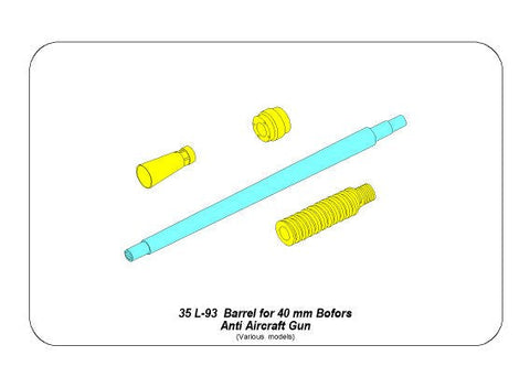 アベール 35L093 1/35 イギリス 40mmボフォース対空機関砲砲身