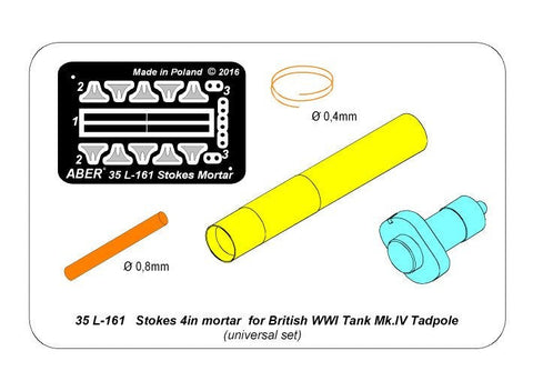 アベール 35L161 1/35 イギリス Mk.IVタドポール用 ストーク4インチ迫撃砲身(全キット用)