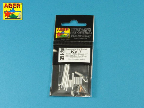 アベール 35L210 1/35 ソビエト KV-7自走砲用 76mm砲2本45mm砲2本砲身(トランぺッター用)