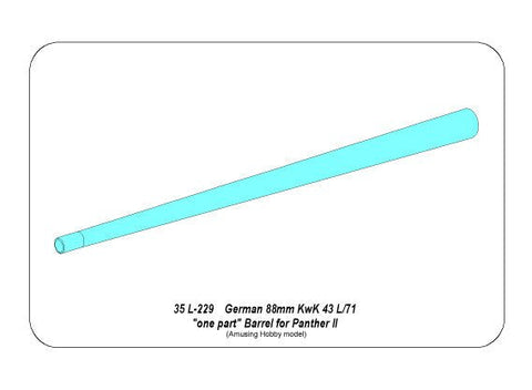 アベール 35L229 1/35 ドイツ パンサーII戦車用 8.8cmKwk43 L/71砲身（アミュージングホビー用)