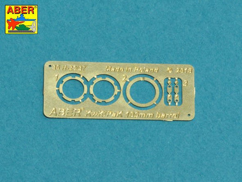 アベール 35L232 1/35 ドイツ 超重戦車VII号レーヴェ用 10.5cmKwk L/70砲身 多孔制退器（アミュージングホビー用)