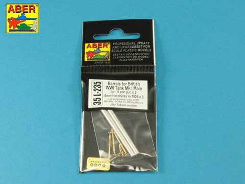 アベール 35L235 1/35 イギリス WWI Mk.Iメール菱形戦車用 6ポンド砲・機銃(タコム用)