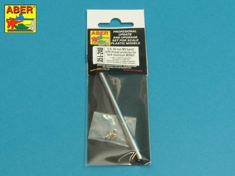 アベール 35L240 1/35 アメリカ M36B1駆逐戦車用 90 mm M3 砲身 スレッドプロテクター付き(アカデミー/イタレリ用)