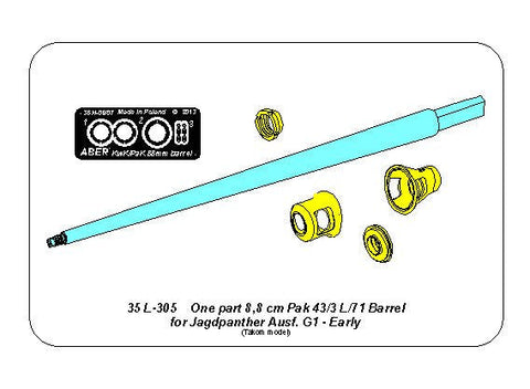 アベール 35L305 1/35 ドイツ ヤークトパンサーG1初期型用 8.8cmPak.43/3砲身（タコム用)