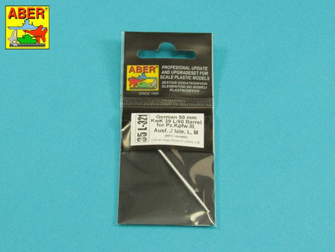 アベール 35L321 1/35 ドイツ  III号戦車J・L・M型用 5cmKwk39 L/60砲身（ライフィールド用)