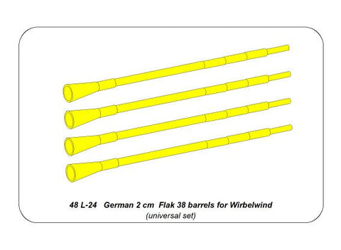 アベール 48L24 1/48 ドイツ ヴィルベルヴィント用 2cmFlak38四連装機関砲砲身