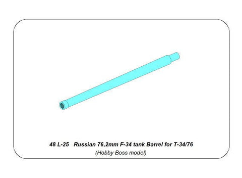 アベール 48L25 1/48 ロシア T-34/76用 76.2mmF34砲身( ホビーボス用)