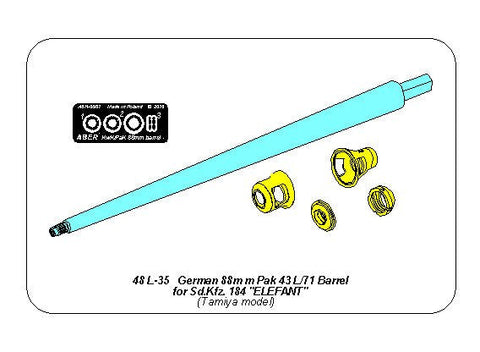 アベール 48L35 1/48 ドイツ エレファント重駆逐戦車用 8.8cmPak43/2 砲身