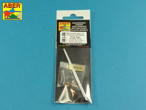 アベール 48L36 1/48 ドイツ キングタイガー ポルシェ砲塔用 8.8cmKwk43/2 ワンピース砲身(タミヤ用)