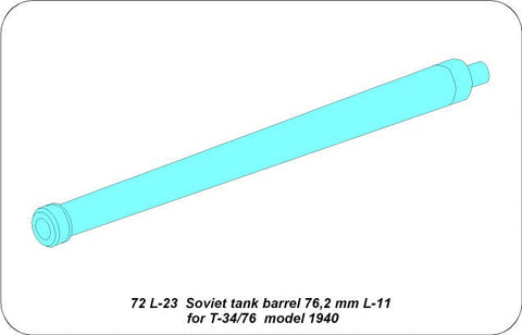 アベール 72L23 1/72 ソビエト T-34/76戦車1940年型用 76.2ミリ L11砲身