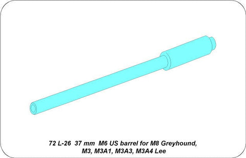 アベール 72L26 1/72 アメリカ M8装甲車/M3軽戦車/リー戦車用 37ミリ M6砲身