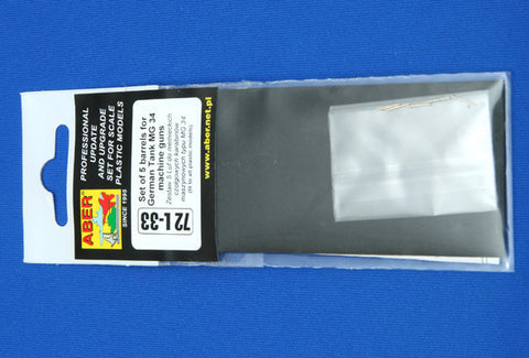 アベール 72L33 1/72 ドイツ MG34車載型機関銃身6本入り