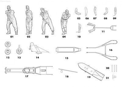 アンドレアミニチュアズ EK32-F010 1/32 ドイツ空軍 爆弾運搬チーム 1940年