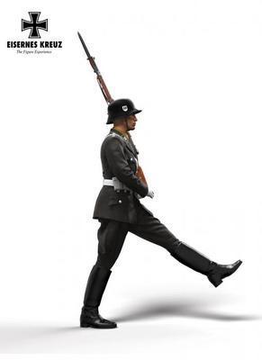 アンドレアミニチュアズ EK48-F011 1/48 儀仗兵部隊 LAH ガチョウ足行進をする兵士 1939年（ホワイトメタル3体入り）