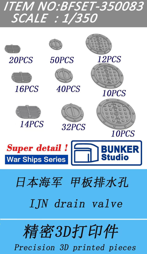 バンカースタジオ BFSET350083 1/350 WWII 日本海軍 甲板排水口