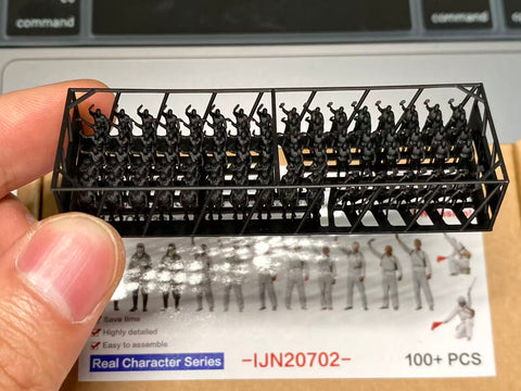 バンカースタジオ IJN20702 1/200 WWII日本海軍 フィギュアセット 2 航空母艦 甲板作業員,搭乗員 1930-1945年