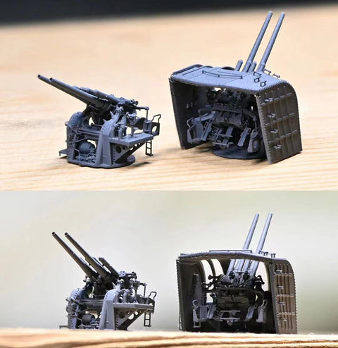 バンカースタジオ IJN35009 1/350 WWII 日本海軍 40口径八九式127mm連装高角砲 A1型改1 (4基入り)