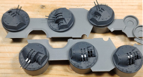 バンカースタジオ IJN35010 1/350 WWII 日本海軍 40口径八九式127mm連装高角砲 タイプA 防楯付き(大和型用)(6基入り)